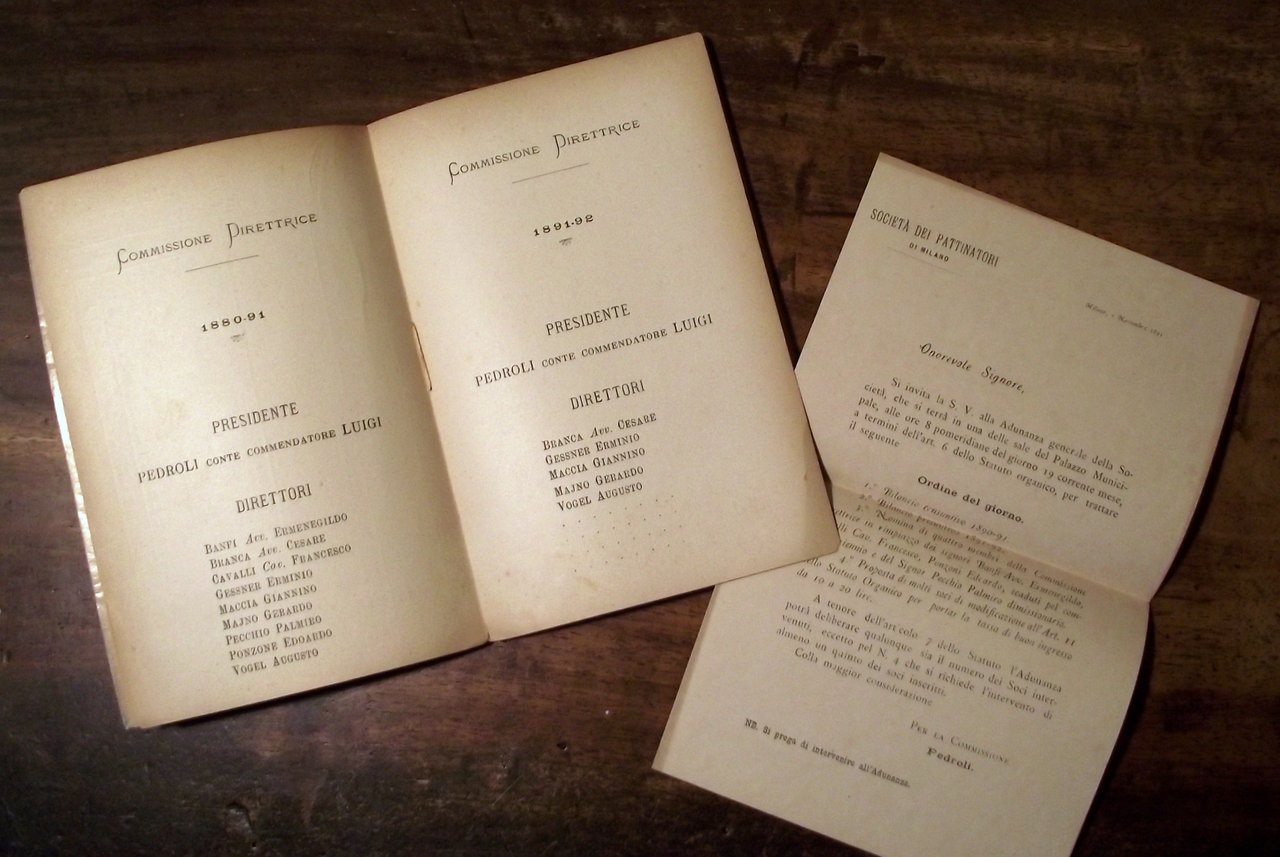 Statuto organico della Societ&amp;agrave; dei Pattinatori di Milano.