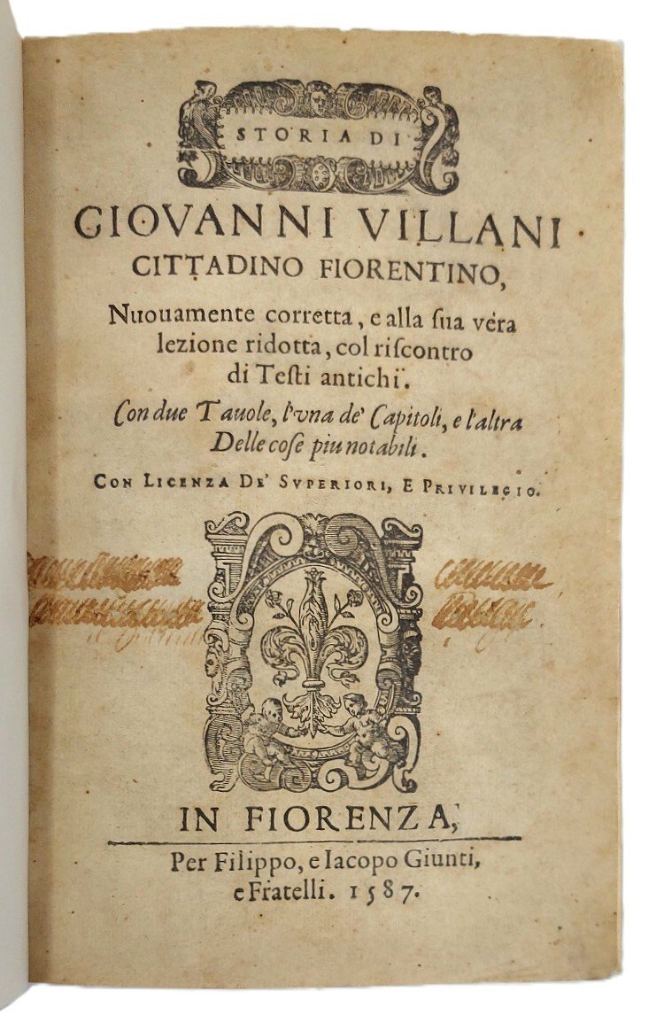 Storia di Giovanni Villani cittadino fiorentino, nuovamente corretta, e alla … | Immagine principale