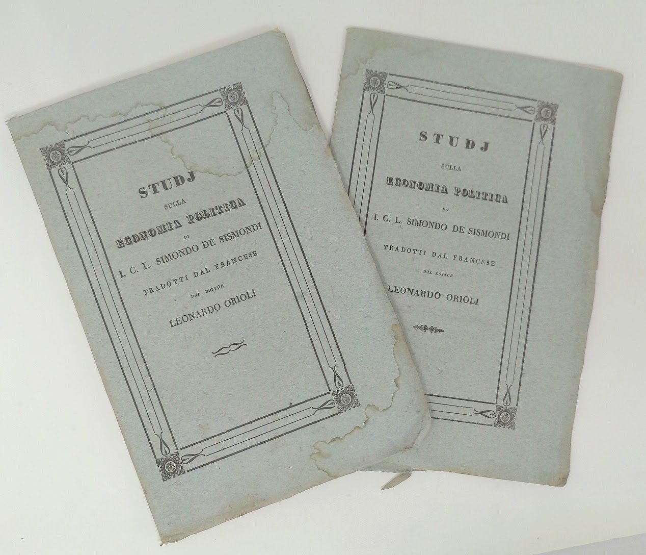 Studi sulla economia politica. Tradotti dal francese da Leonardo Orioli. …