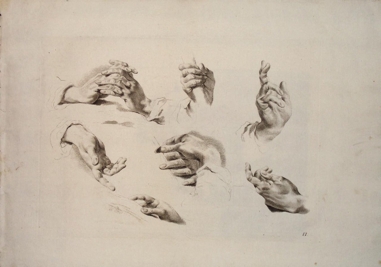 Studio di mani. Tav II