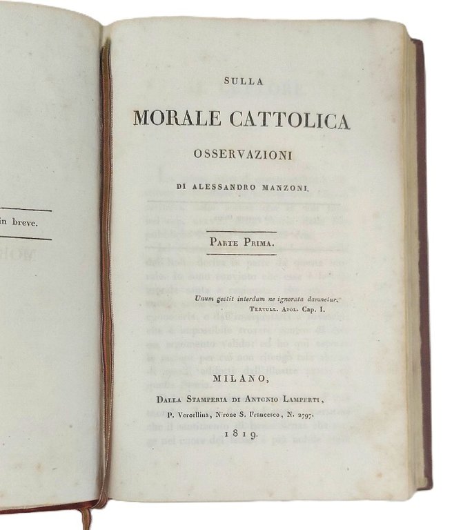 Sulla morale cattolica. Osservazioni. Prima parte.