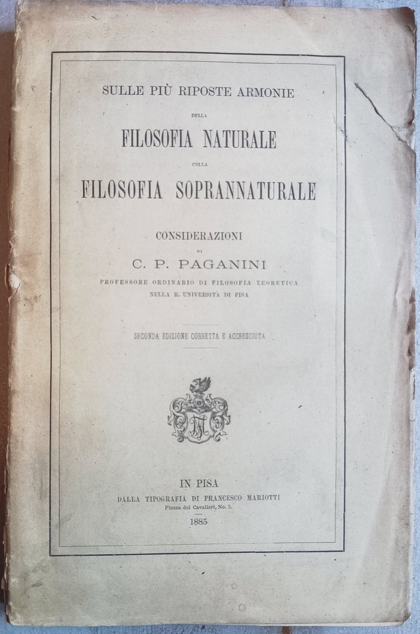 Sulle pi&amp;ugrave; riposte armonie della Filosofia Naturale colla Filosofia Soprannaturale. | Immagine principale