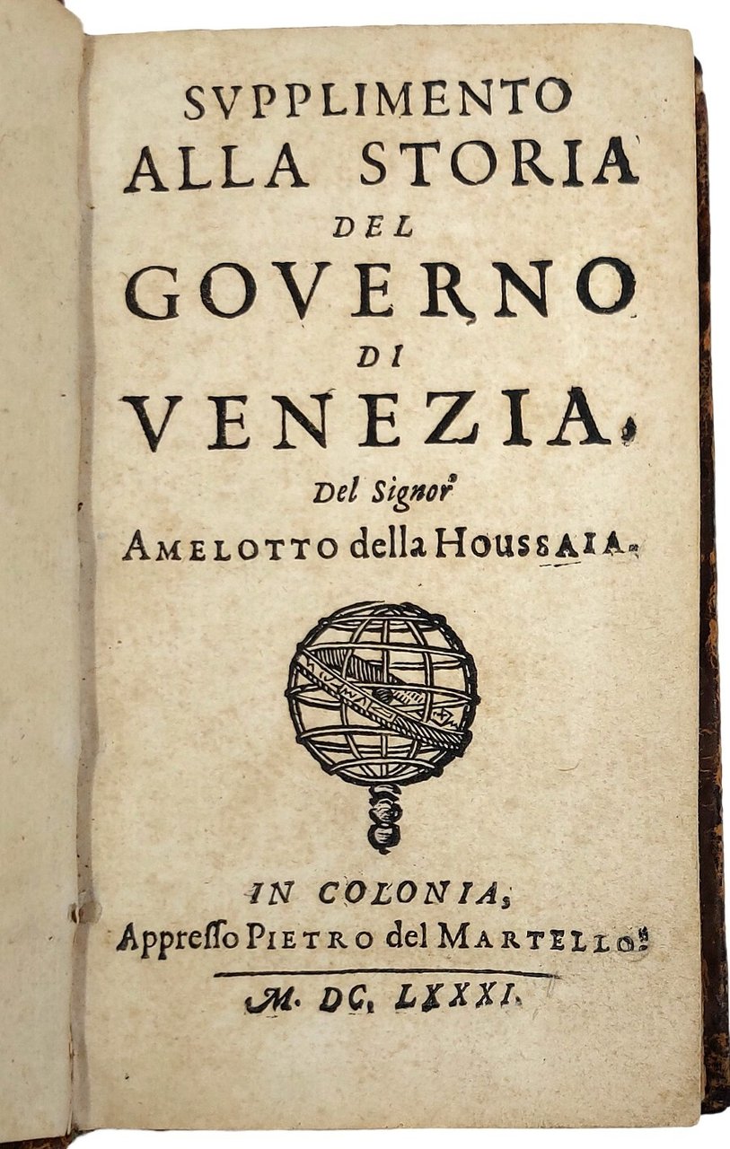 Supplimento alla Storia del Governo di Venezia. | Immagine principale
