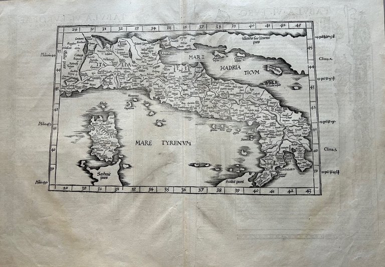 Tabula VI Europae hae sunt e cognitis totius orbis. ITALIA.