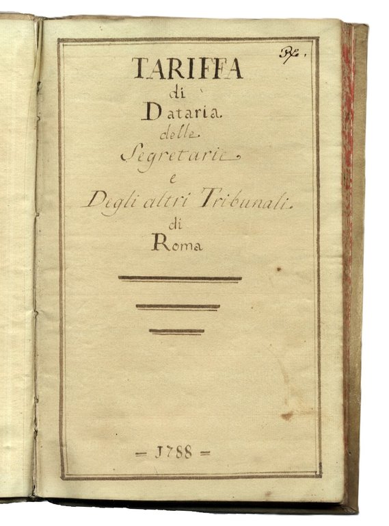 Tariffa di dataria delle Segretarie e degli altri Tribunali di … | Immagine Gallery 2