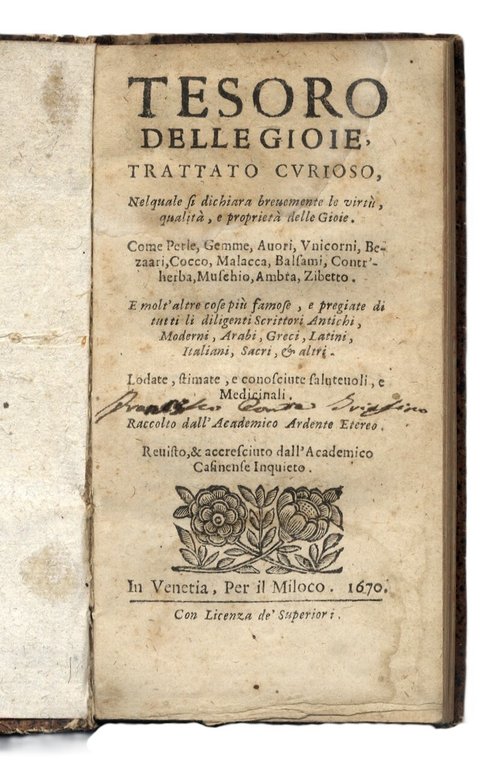 Tesoro delle Gioie. Trattato curioso nel quale si dichiara brevemente … | Immagine Gallery 4