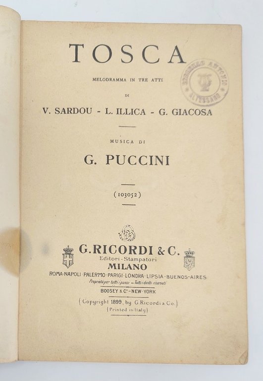 Tosca. Musica di Puccini.&amp;nbsp;