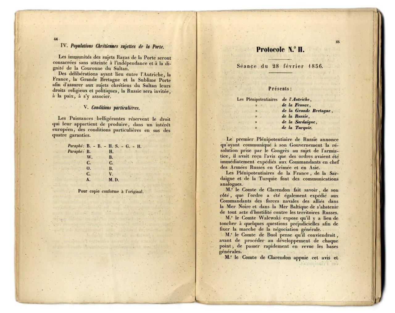 Trait&amp;eacute; de paix sign&amp;eacute; &amp;agrave; Paris le 30 mars 1856 … | Immagine principale