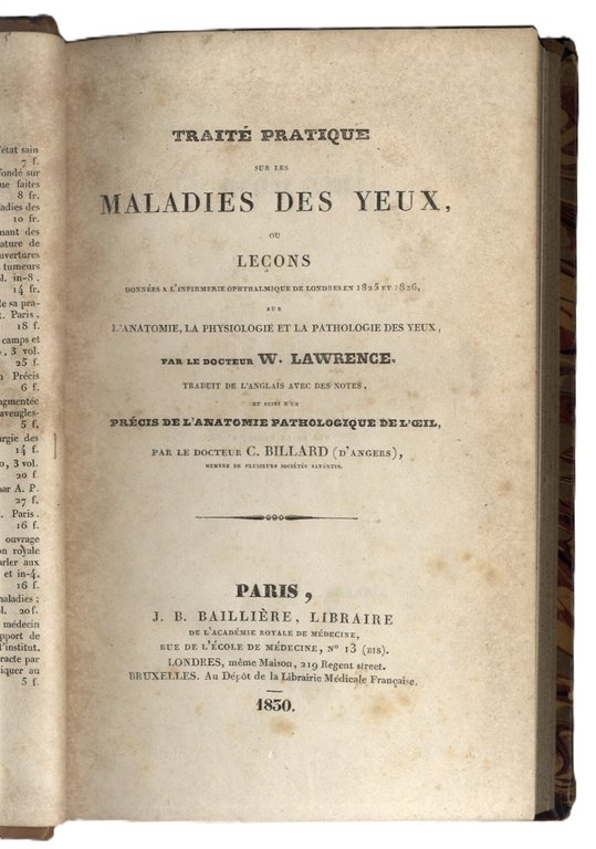 Trait&amp;eacute; pratique sur les maladies des yeux, ou le&amp;ccedil;ons donn&amp;eacute;es … | Immagine Gallery 2