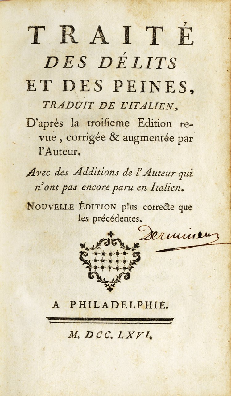 Traité des Délits et des Peines,