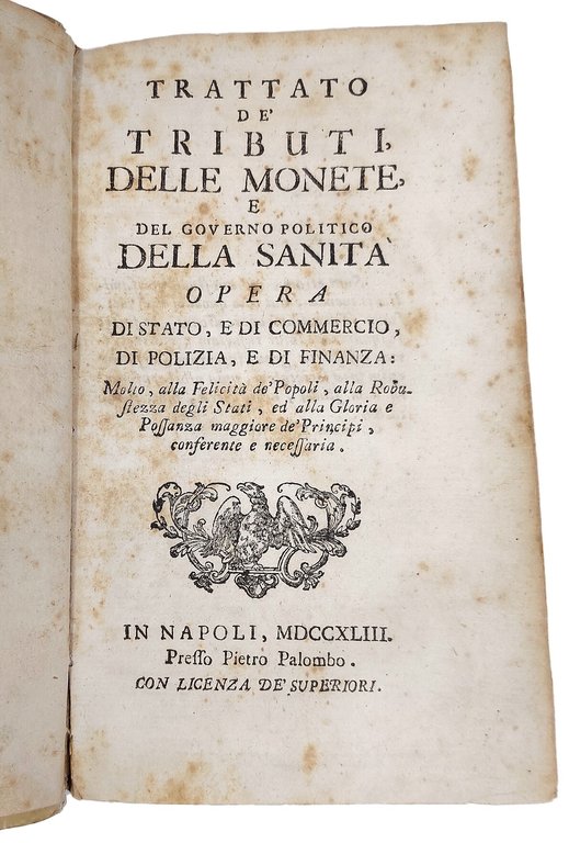 Trattato de&amp;rsquo; Tributi, delle Monete e del governo politico della … | Immagine Gallery 3