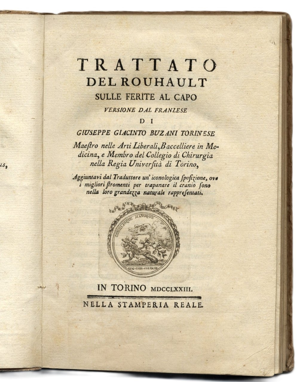 Trattato del Rouhault sulle ferite al capo versione dal franzese … | Immagine principale