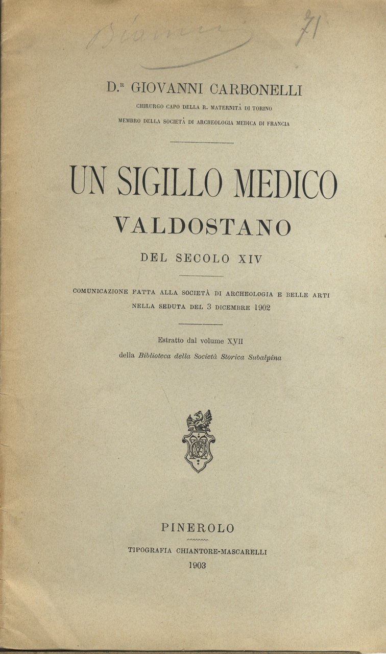 Un sigillo medico valdoastano del secolo XIV
