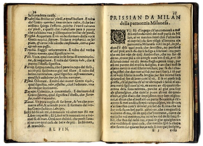 Varon Milanes de la lengua de Milan, e Prissian de …