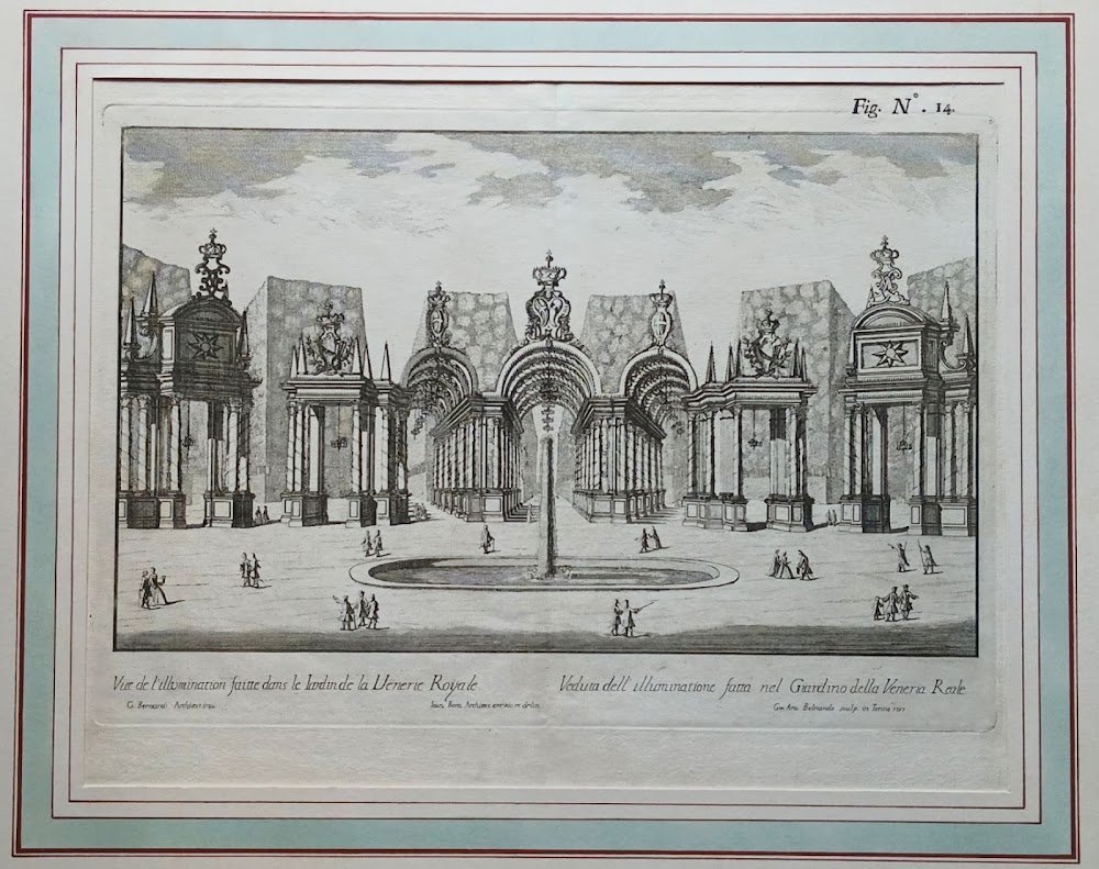 Veduta dell'illuminazione fatta nel Giardino della Venaria Reale