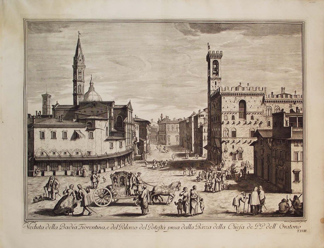Veduta della Badia Fiorentina e del Palazzo del Podest&amp;agrave; presa …