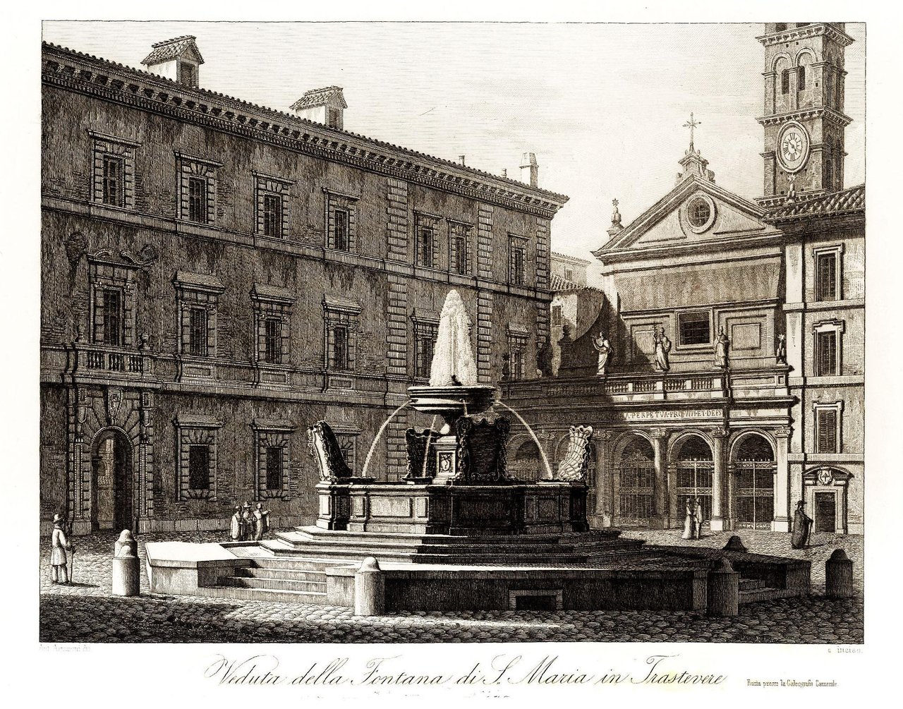 Veduta della Fontana di S. Maria in Trastevere