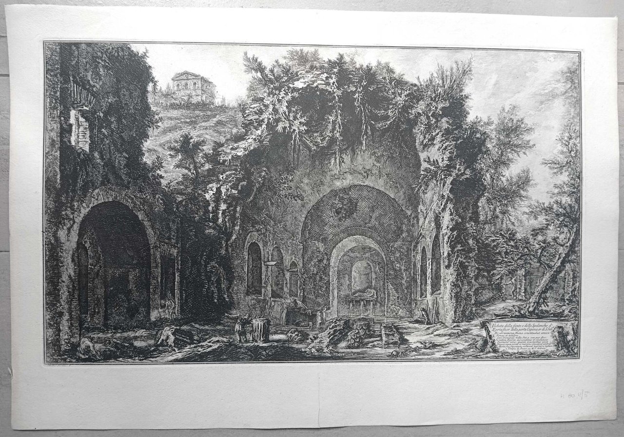 Veduta della fonte e delle Spelonche d'Egeria fuor della porta …