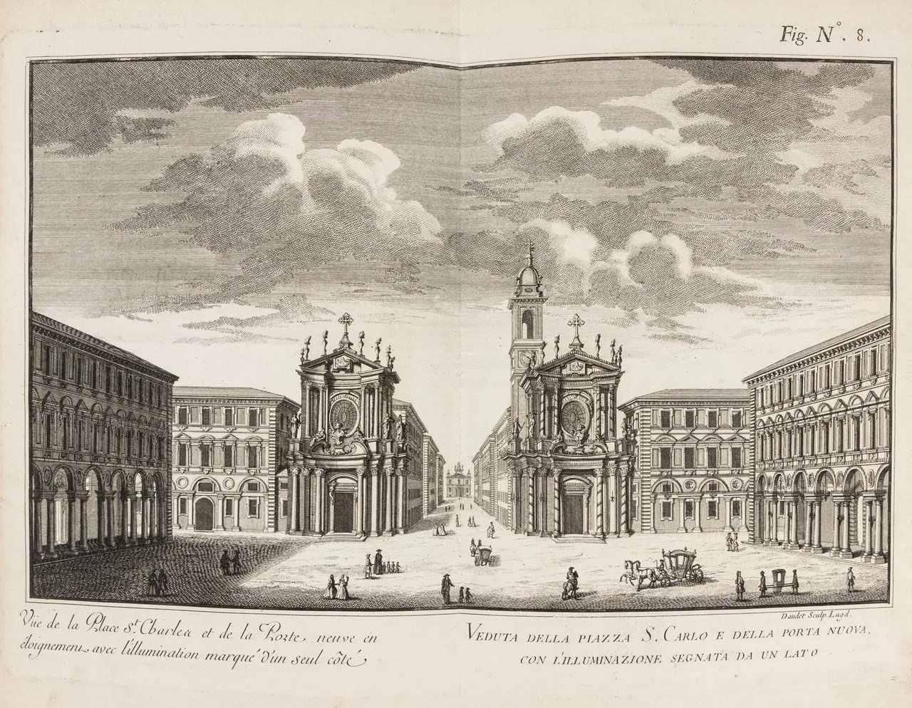 Veduta della Piazza San Carlo e della Porta Nuova, con …