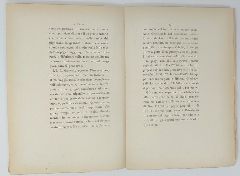 Vicende del Monte di Pietà in Milano. Con documenti. 