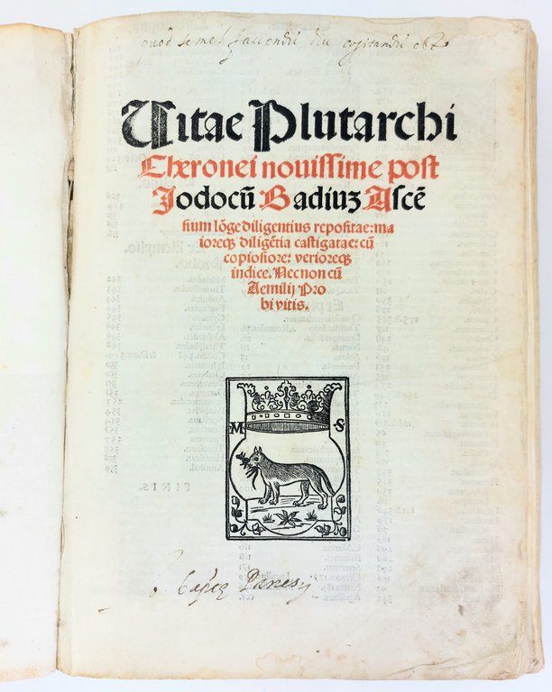 Vitae Plutarchi Cheronei, novissime post Jodocus Badius Ascentium longe diligentius …