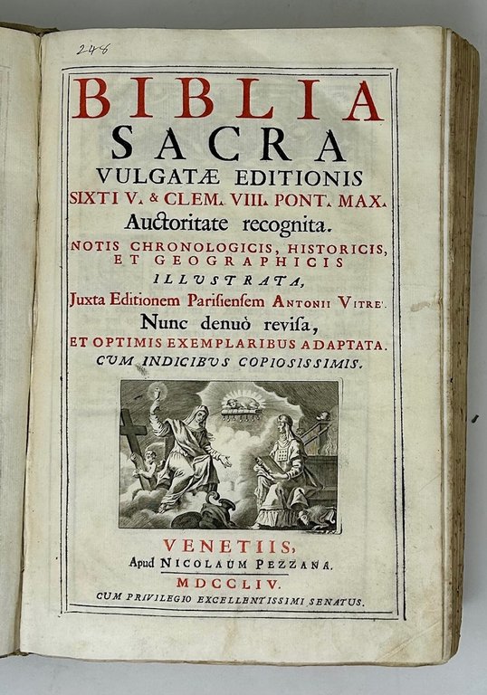 VULGATAE Sixti V & Clem. VIII. Pont. Max. auctoritate recognita.