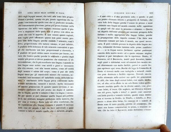 STORIA DELLE BELLE LETTERE IN ITALIA (volume unico completo)