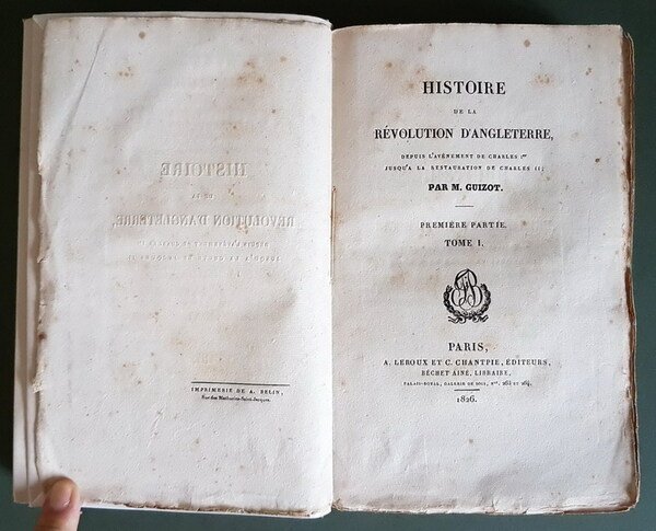 HISTOIRE DE LA REVOLUTION D'ANGLETERRE depuis l'avÃ¨nement de Charles 1Â° …