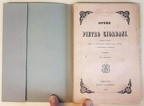 OPERE DI PIETRO GIORDANI - Appendice