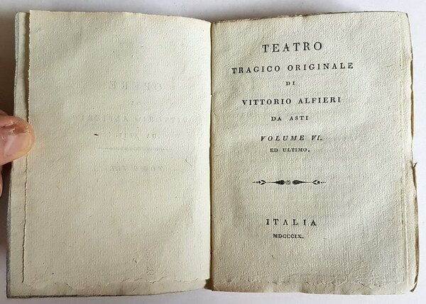 TEATRO TRAGICO ORIGINALE di Vittorio Alfieri da Asti (volumi I, …