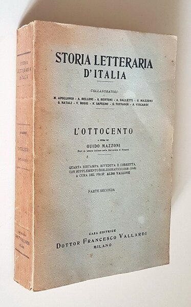 Storia letteraria d'Italia - L'OTTOCENTO (parte I e II)