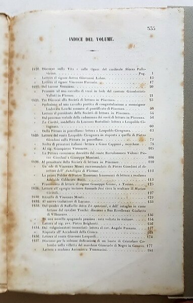 OPERE DI PIETRO GIORDANI - Edizione condotta sopra un esemplare …