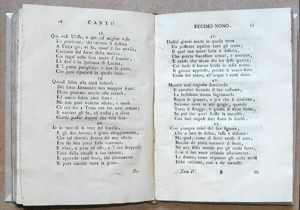 L'ODISSEA D'OMERO tradotta in ottava rima dal'Abate GIUSEPPE BOZOLI pastor …