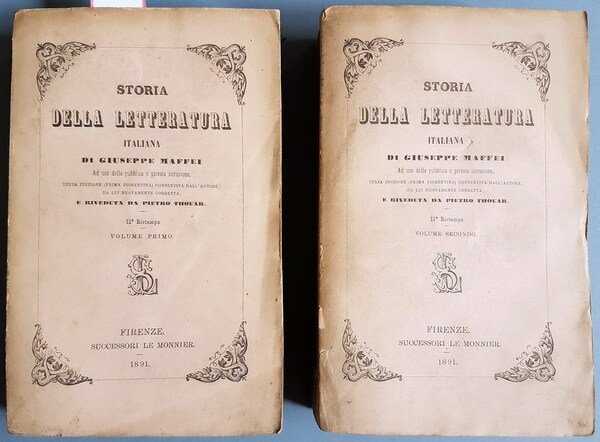 STORIA DELLA LETTERATURA ITALIANA ad uso della pubblica e privata …