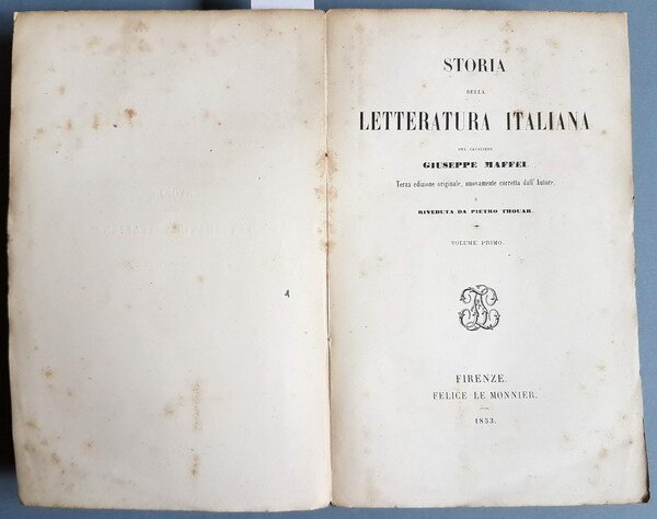 STORIA DELLA LETTERATURA ITALIANA ad uso della pubblica e privata …