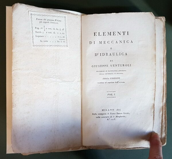 ELEMENTI DI MECCANICA E D'IDRAULICA (volumi I e II)