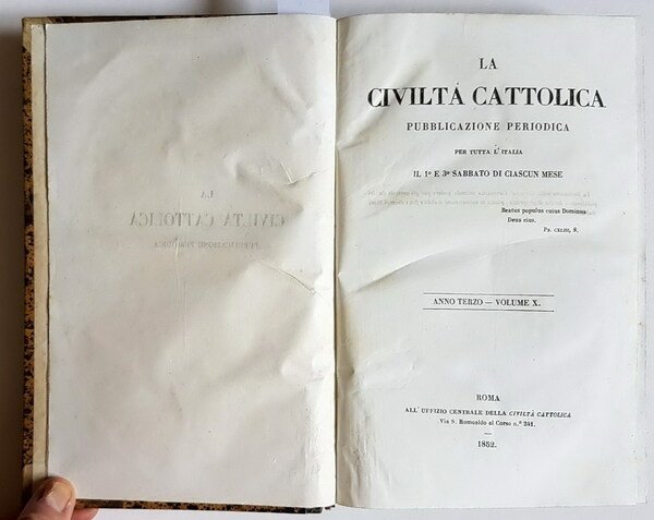 LA CIVILTA' CATTOLICA (anno terzo) - Volume X (3. trimestre …