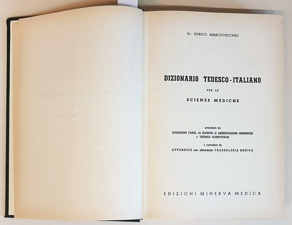 DIZIONARIO TEDESCO-ITALIANO PER LE SCIENZE MEDICHE