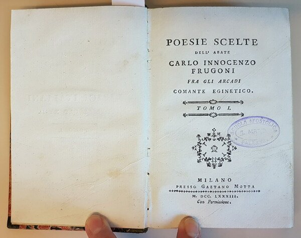 POESIE SCELTE DELL'ABATE CARLO INNOCENZO FRUGONI tra gli Arcadi Comante …