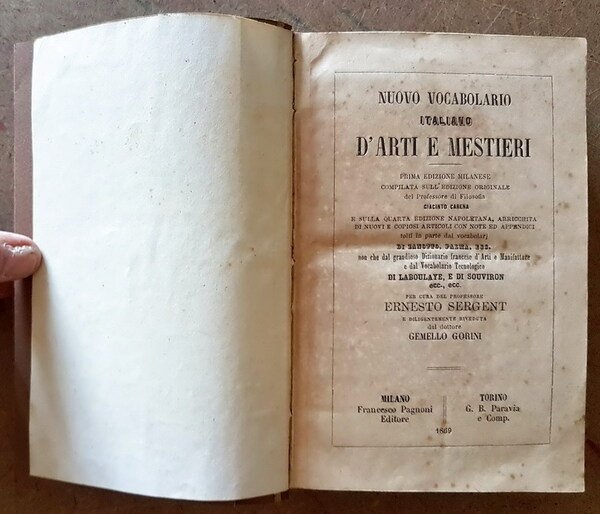 NUOVO VOCABOLARIO ITALIANO D'ARTI E MESTIERI unito a NUOVO VOCABOLARIO …