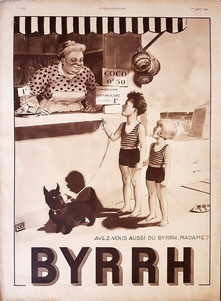 PubblicitÃ originale francese della bevanda tonica BYRRH - 1931