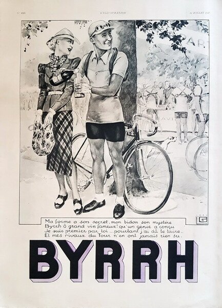 PubblicitÃ originale francese della bevanda tonica BYRRH - 1937