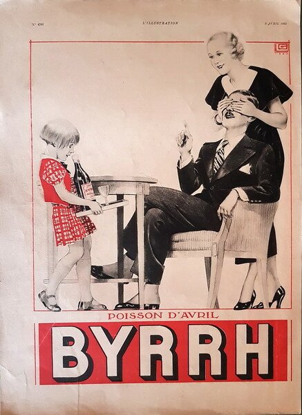 PubblicitÃ originale francese della bevanda tonica BYRRH - 1933