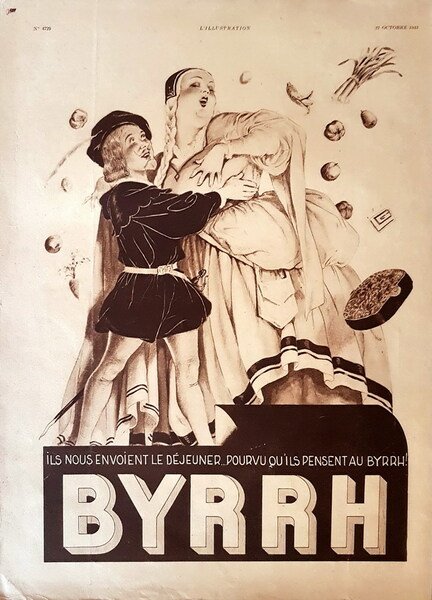 PubblicitÃ originale francese della bevanda tonica BYRRH - 1933