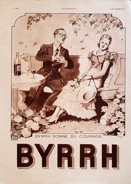 PubblicitÃ originale francese della bevanda tonica BYRRH - 1931