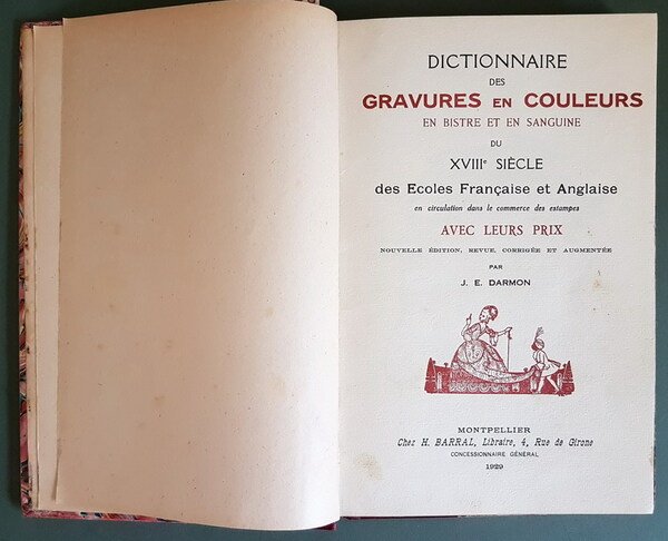 DICTIONNAIRE DES GRAVURES EN COULEURS, en bistre et en sanguine …