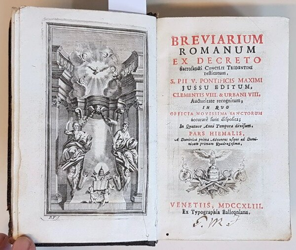 BREVIARIUM ROMANUM EX DECRETO Sacrosanti Concilii Tridentini, S. PII V. …
