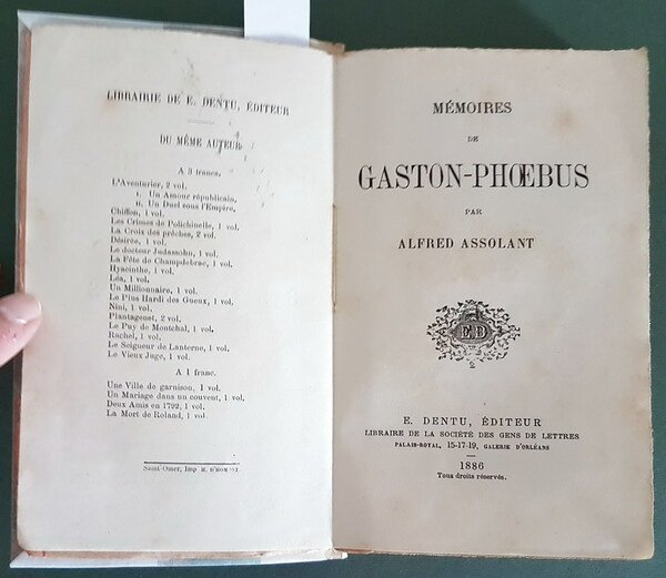 MEMOIRES DE GASTON-PHOEBUS