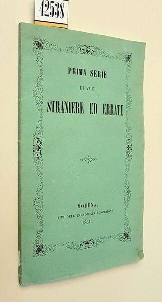 PRIMA SERIE DI VOCI STRANIERE ED ERRATE da schivarsi nelle …