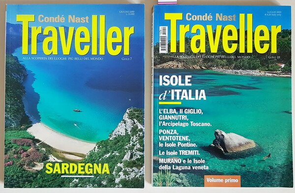 N. 2 riviste: TRAVELLER alla scoperta dei luoghi piu' belli del mondo - SARDEGNA - ISOLE D'ITALIA (L'Elba, il Giglio, Giannutri, l'Arcipelago toscano, Ponza, Ventotene, le Isole Pontine, Le isole Tremiti, Murano e le Isole della Laguna veneta)